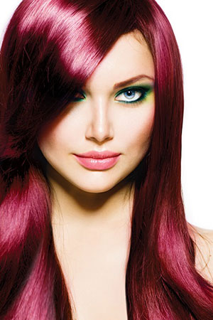 Straight shiny hair, top hair colour salon Glasgow