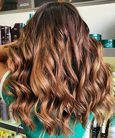 warm hair colour tones, top Glasgow salon